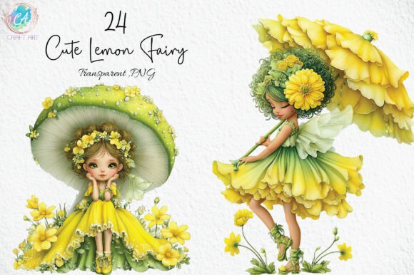 Download Whimsical Cute Lemon Fairy Clipart PNG - Whimsical Collection