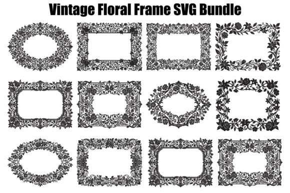 Download Vintage Floral Frame SVG Bundle - Bundle Collection