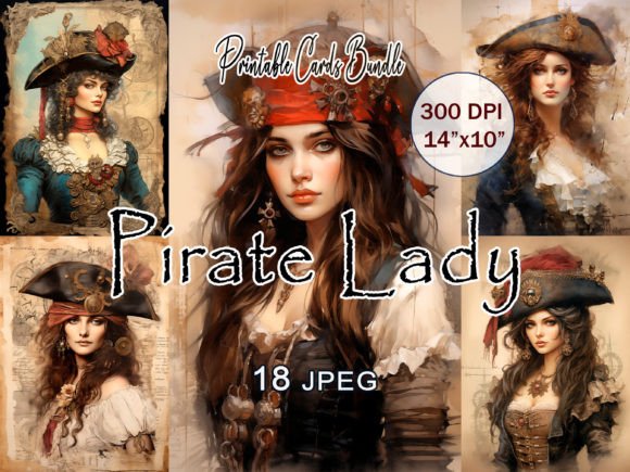 Download Pirate Lady Cards JPEG Bundle - Bundle Collection