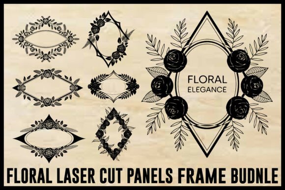Download Floral Laser Cut Frames Panels Bundle - Bundle Collection