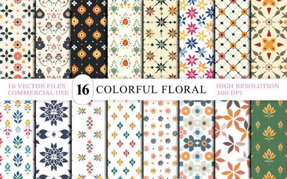 Download Colorful Floral Seamless Pattern Bundle - Bundle Collection