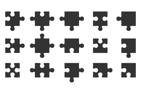 Download Puzzle Pieces Set. Jigsaw Various Shape - Shape Collection