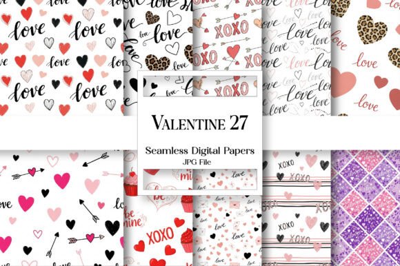 Download Valentine Digital Paper Seamless Bundle - Bundle Collection