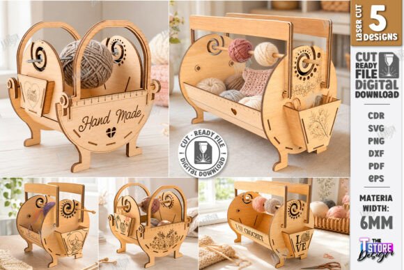 Download Knitting Yarn Basket Laser Cut Bundle - Bundle Collection