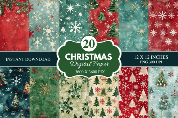 Download Christmas Digital Paper Bundle - Bundle Collection