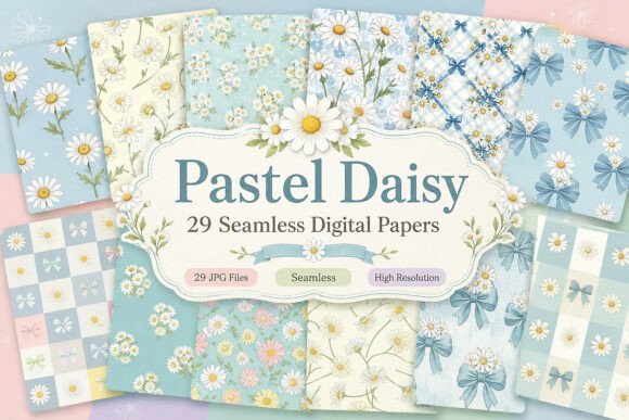 Download Pastel Daisy Seamless Bundle - Bundle Collection