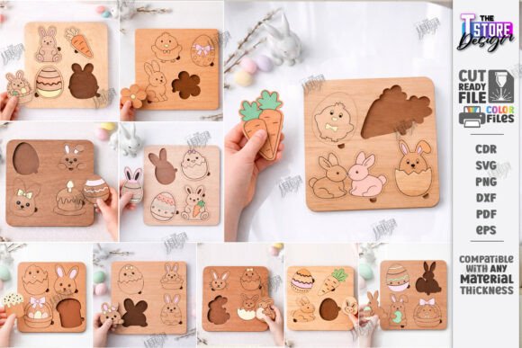 Download Easter Kids Puzzles Laser Cut Bundle SVG - Bundle Collection