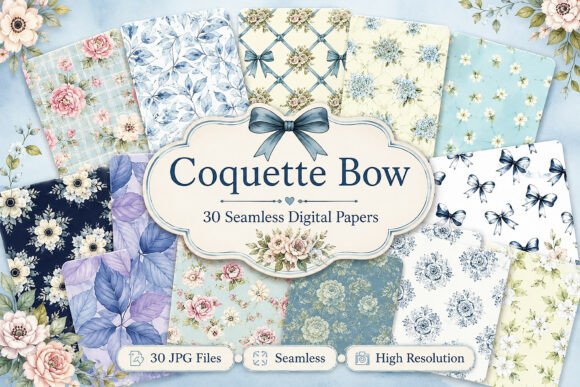 Download Coquette Bow Pattern Seamless Bundle - Bundle Collection