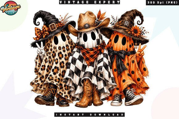 Download Western Ghost Friends Halloween PNG - Ghost Collection