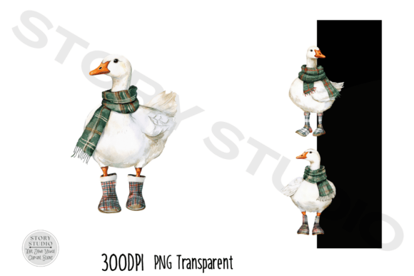 Download Whimsical Winter Geese with Scarves - Whimsical Collection