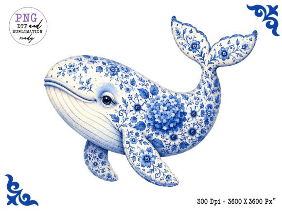 Download Chinoiserie Ocean Blue Whale Clipart PNG - Ocean blue Collection