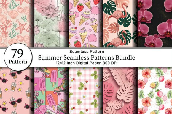 Download Summer Seamless Patterns Bundle - Bundle Collection