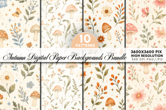 Download Autumn Digital Paper Bundle,Autumn - Bundle Collection