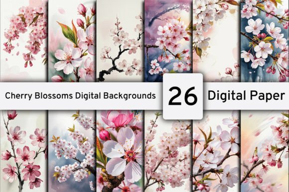Download Cherry Blossoms Digital Backgrounds - Backgrounds Collection