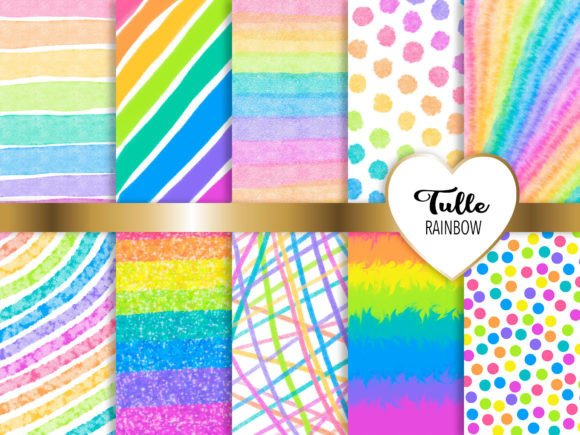 Download Watercolor Rainbow Digital Paper - Bow Collection