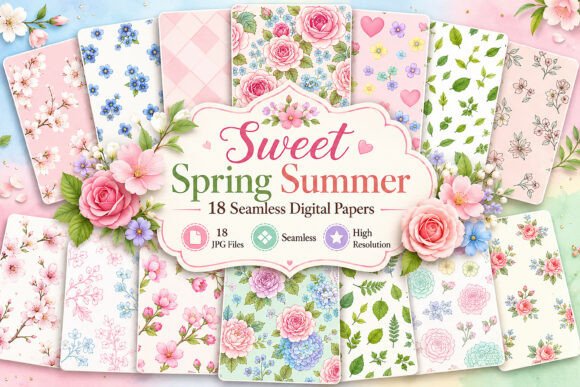 Download Sweet Spring Summer, Seamless Bundle - Bundle Collection