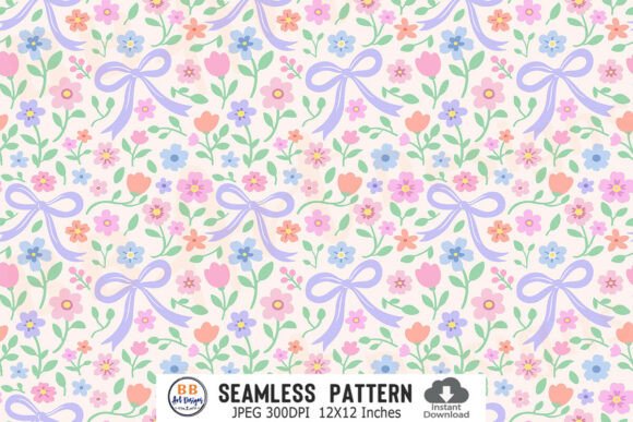 Download Spring Floral Pattern Flower Bow Paper - Bow Collection