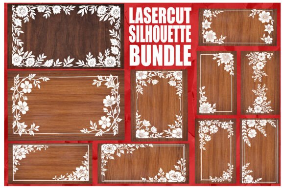 Download Laser Cut Floral Frame Silhouette Bundle - Bundle Collection