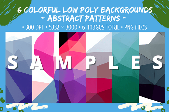 Download 6 Low Poly Abstract Mosaic Backgrounds - Backgrounds Collection