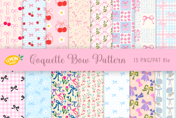 Download Coquette Bow Pattern Seamless Bundle - Bundle Collection