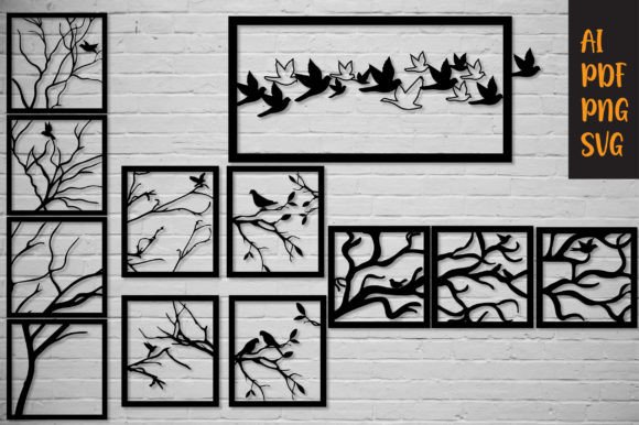 Download Birds Wall Panel Cut File Bundle - Bundle Collection