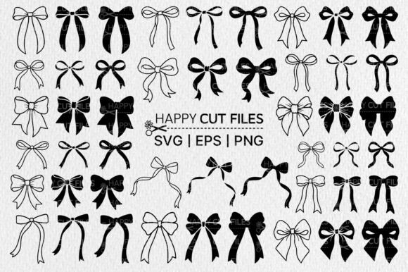 Download Coquette Bow Ribbon SVG Bundle Cut Files - Bundle Collection