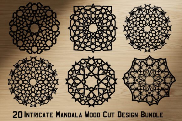 Download Intricate Mandala Wood Cut Design Bundle - Bundle Collection