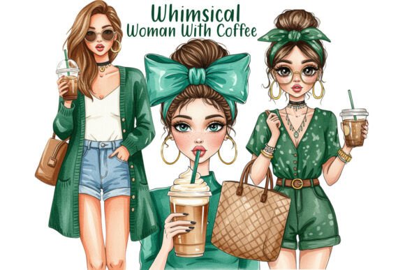 Download Whimsical Fashion Girl Coffee - Whimsical Collection