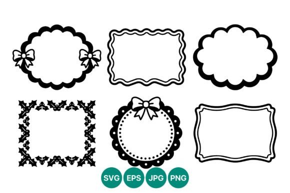 Download Decorative Frames with Bows and Holly - Bow Collection