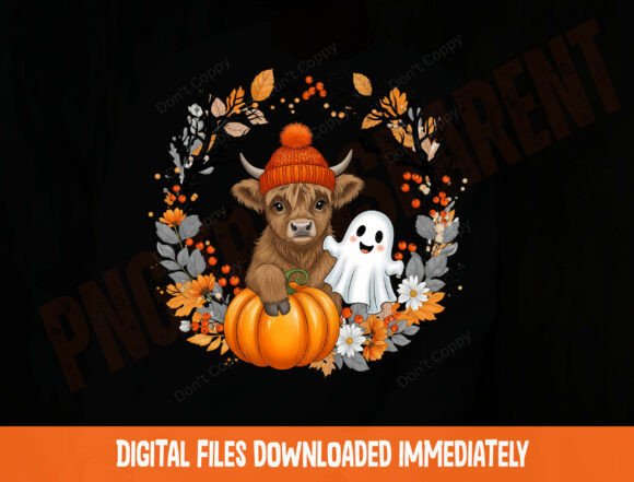 Download Halloween Highland Cow PNG, Cute Ghost - Ghost Collection