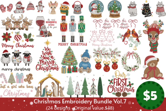 Download Christmas Embroidery Bundle Vol. 7 - Bundle Collection
