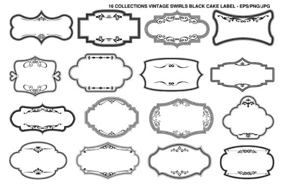 Download 16 Premium Cake Label Frames Bundle. 6 - Bundle Collection