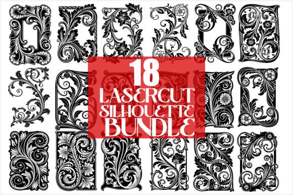 Download Elegant Laser Cut Floral Frames Bundle - Bundle Collection