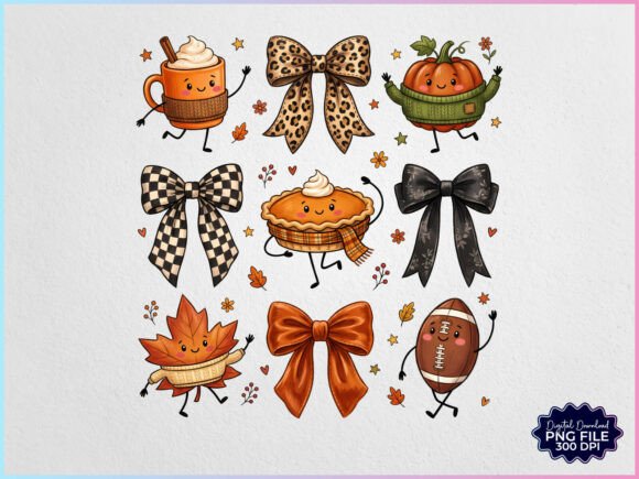 Download Fall Doodles Characters Coquette Bow PNG - Bow Collection