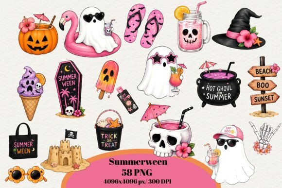 Download Summerween PNG Bundle, Cute Halloween - Bundle Collection