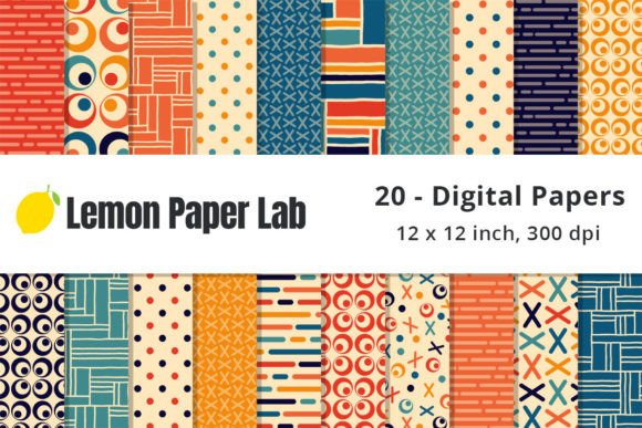 Download Retro Rainbow Digital Patterns - Bow Collection