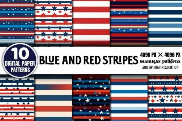Download Blue and Red Stripes Seamless Bundle - Bundle Collection