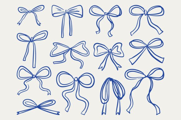 Download Elegant Ribbon Bow Outline Bundle Set - Bundle Collection