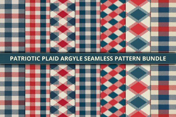Download Patriotic Plaid Argyle Seamless Bundle - Bundle Collection