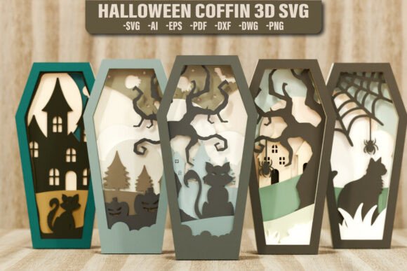 Download Halloween Coffin 3D SVG Layered BUNDLE - Bundle Collection