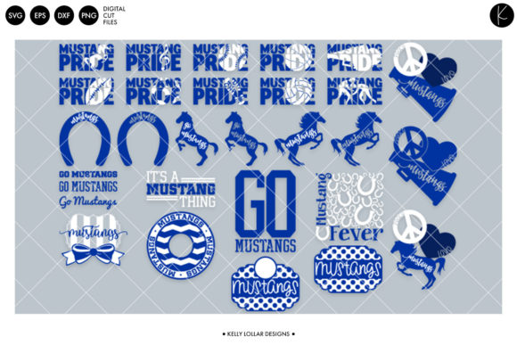 Download Mustangs Mascot Bundle Royal Blue - Bundle Collection