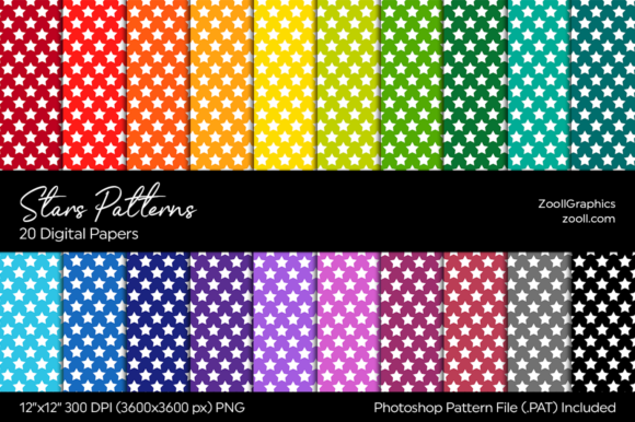 Download Stars Rainbow Digital Papers - Bow Collection