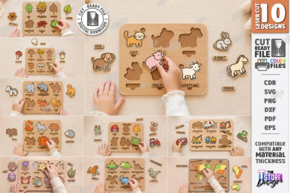 Download Montessori Kids Puzzles Laser Cut Bundle - Bundle Collection