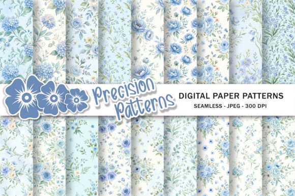 Download Whimsical Soft Blue Floral Pattern - Whimsical Collection