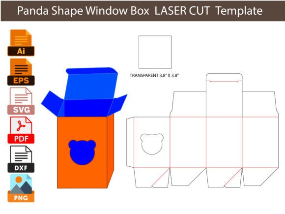 Download Panda Shape Window Box LASERCUT Patterns - Shape Collection