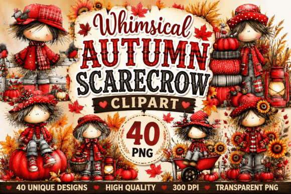 Download Whimsical Autumn Scarecrow Clipart - Whimsical Collection