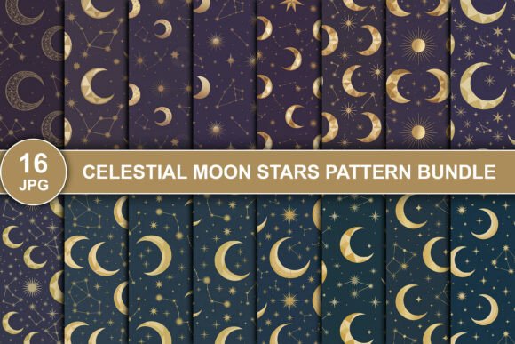 Download Celestial Moon Stars Pattern Bundle - Bundle Collection