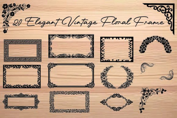 Download Elegant Vintage Floral Frames Bundle - Bundle Collection