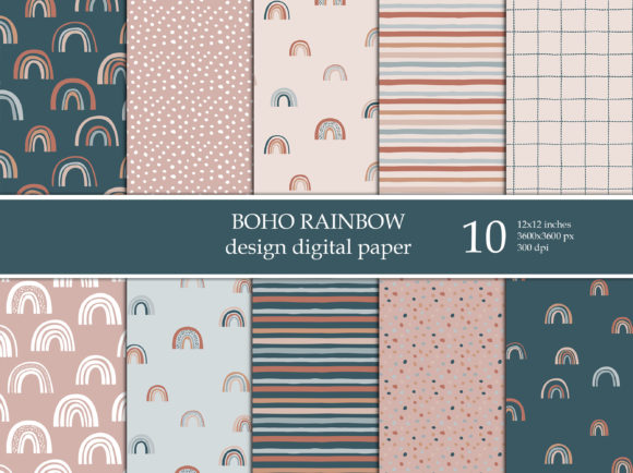 Download Rainbow Scrapbook Paper - Bow Collection