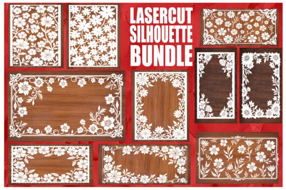 Download Laser Cut Floral Frame Silhouette Bundle - Bundle Collection